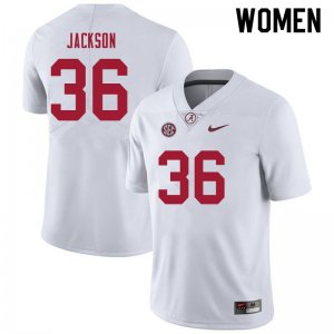 NCAA Women's Alabama Crimson Tide #36 Ian Jackson Stitched College 2021 Nike Authentic White Football Jersey GI17X10XP
